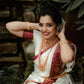 DEIANA'S Beautiful Designer Golden zari Soft Lichi Silk Saree - White - Swadesiicart