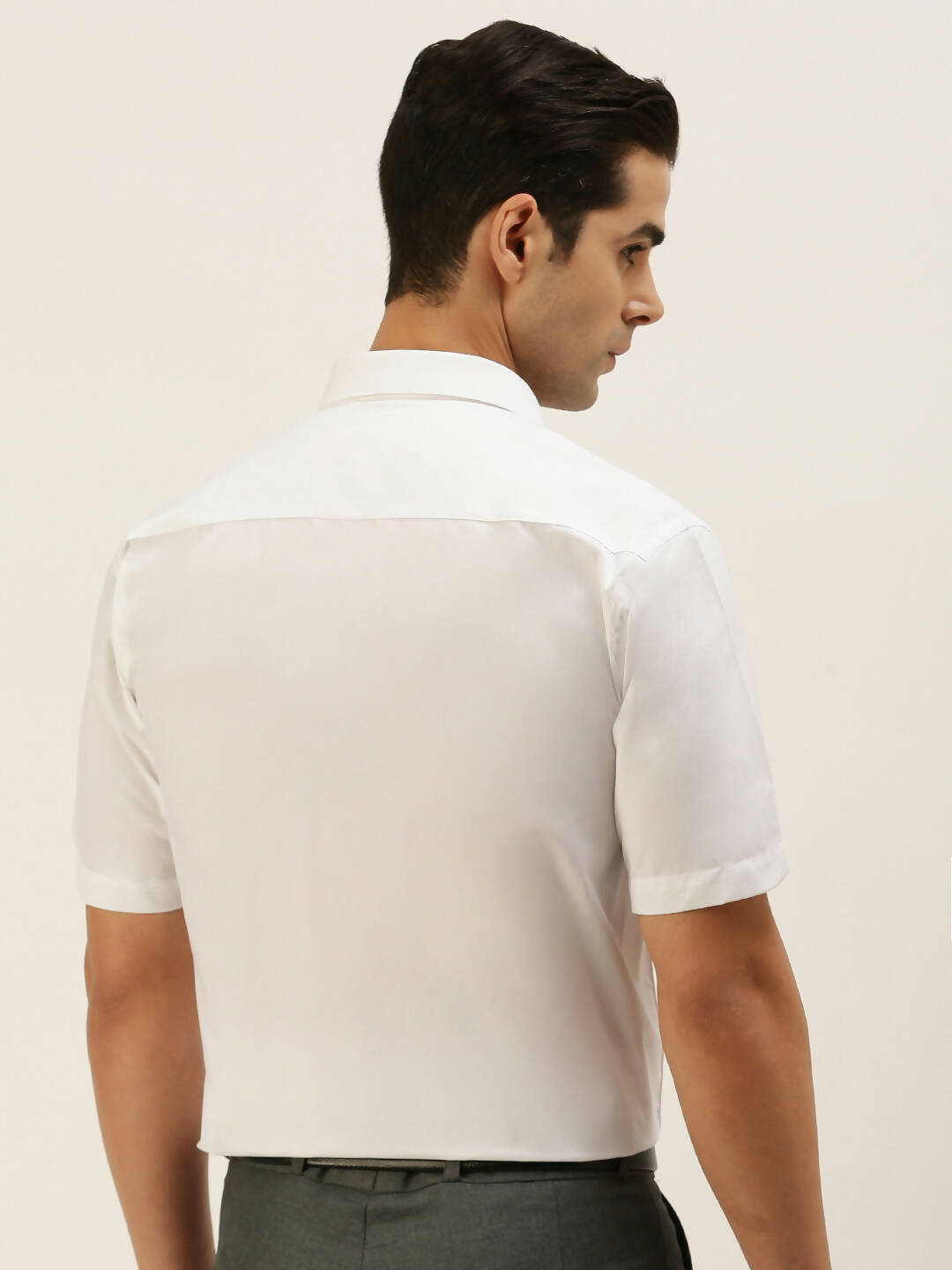 Ramraj Cotton Mens Half Sleeve Formal 100 % Cotton White Shirt | Swadesiicart