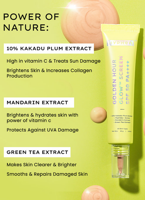 Hyphen By Kriti Sanon Golden Hour Glow Screen Spf 50 Pa+++ | Swadesiicart