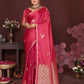 Joban Fashion Pink Floral Banarasi Silk Sarees | Swadesiicart