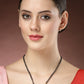 NVR Women's Gold-Polished Black Beaded Mangalsutra - Swadesiicart