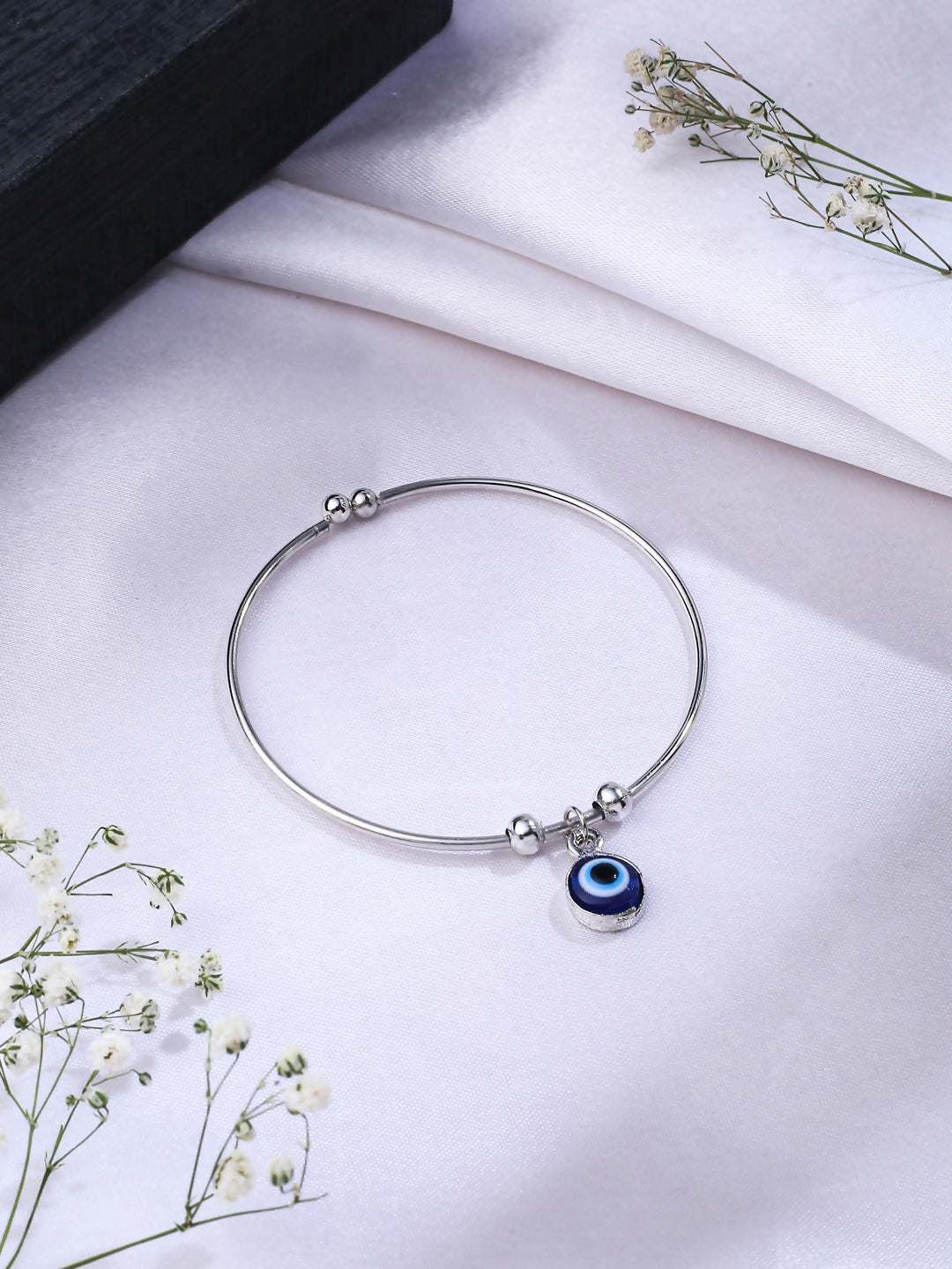 NVR Women Silver Evil Eye Adjustable Bracelet - NR Retail-NVR