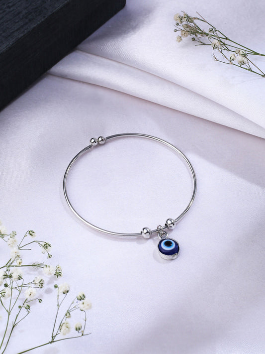 NVR Women Silver Evil Eye Adjustable Bracelet - NR Retail-NVR