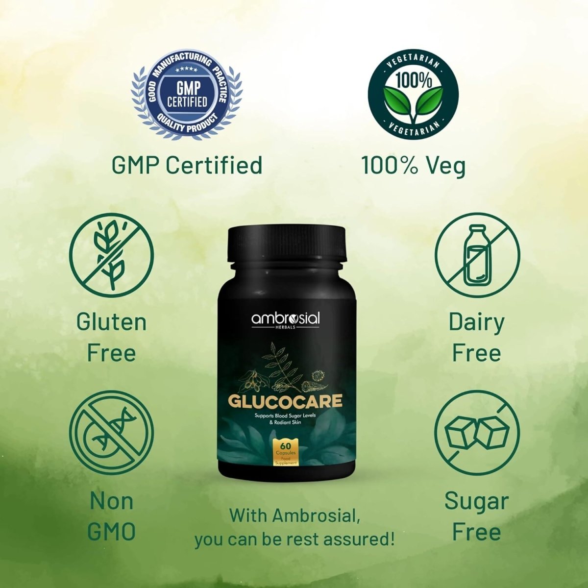 Ambrosial Glucocare Capsules - Swadesiicart