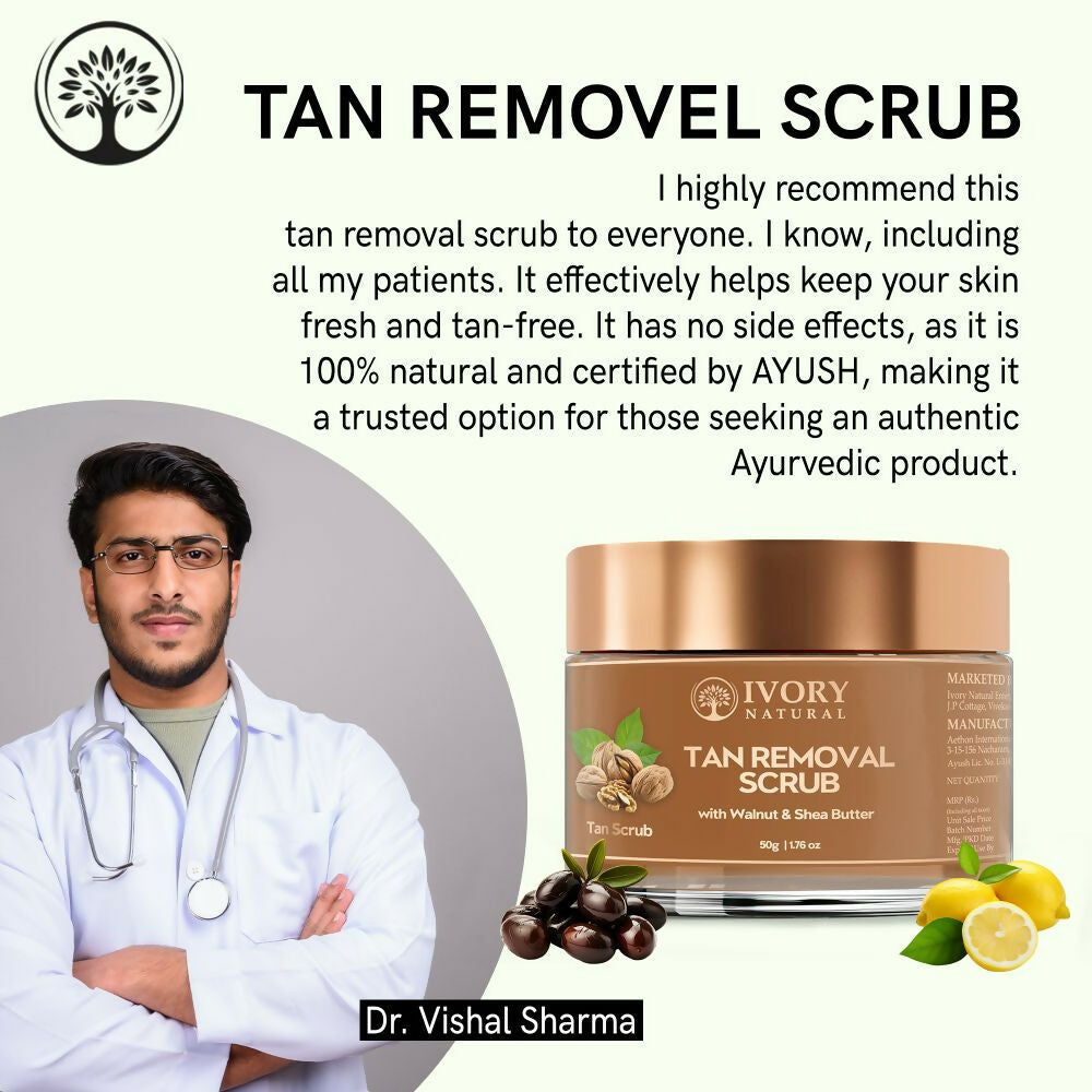 Ivory Natural Tan Scrub , Reduce Tan, Restores Radiant Skin Glow | Swadesiicart