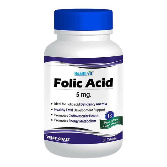 Healthvit Folic Acid 5mg Tablets for Folic acid | Swadesiicart