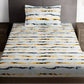 Story@home Arena Cream-Coloured & Grey Printed 180 TC Bedsheet & Pillow Covers