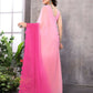 Aafreen Partywear Designer Pink Georgette Fancy Saree