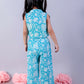 Lil Drama Jaipur Girls Blue Printed Top with Printed Pant Co-ordinate Set - Swadesiicart