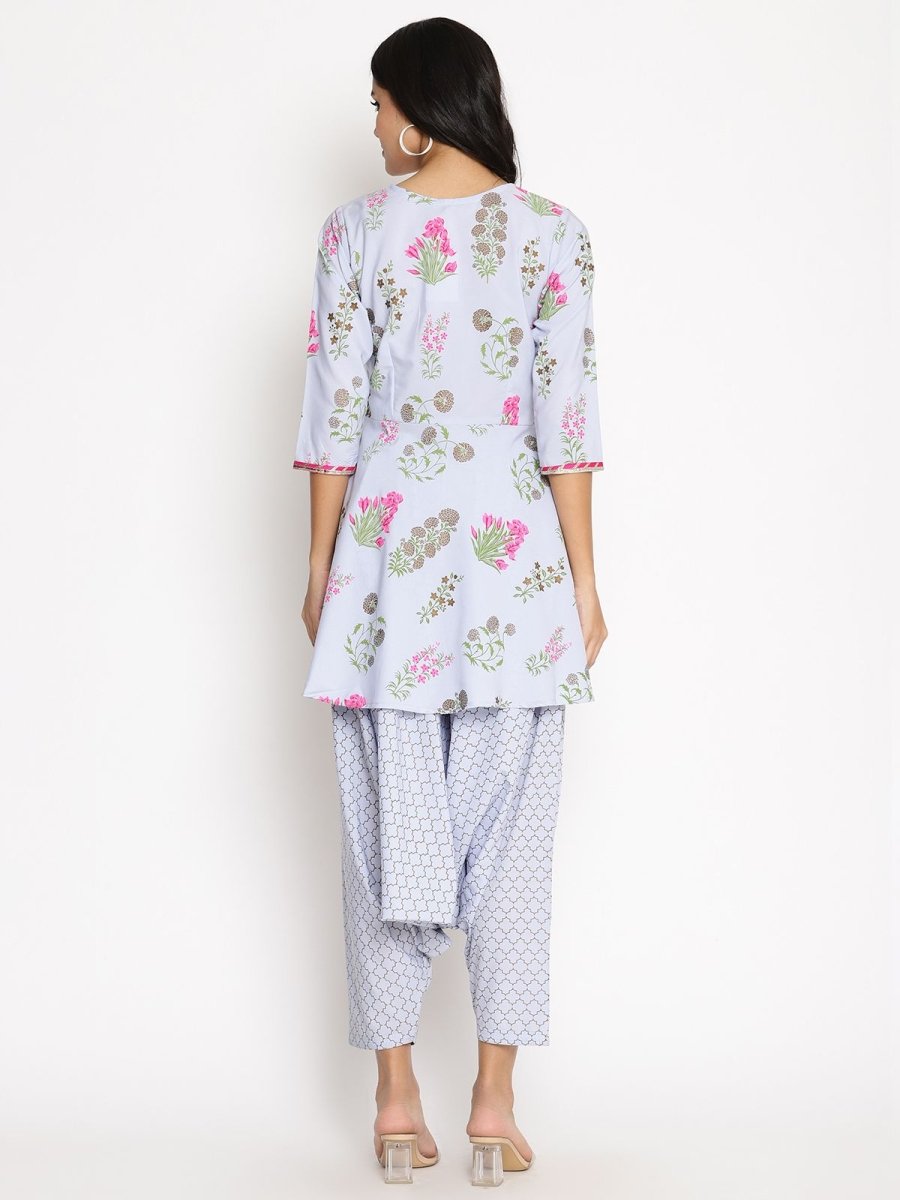 Ahalyaa Crepe Printed Top With Harem Pant | Swadesiicart
