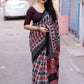 Grey Linen Blend Ethnic Motifs Saree with Unstitched Blouse - Hiral Fashion | Swadesiicart