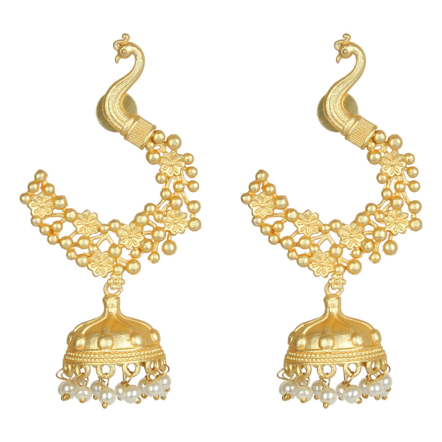 Joban Fashion Women Matte Gold Brass Jhumka | Swadesiicart