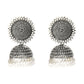Mominos Fashion Johar Kamal Silver Color Jhumkas With White Pearls Earrings - Mominos Fashion