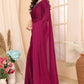 Aafreen Partywear Designer Pink Satin Chiffon Fancy Saree