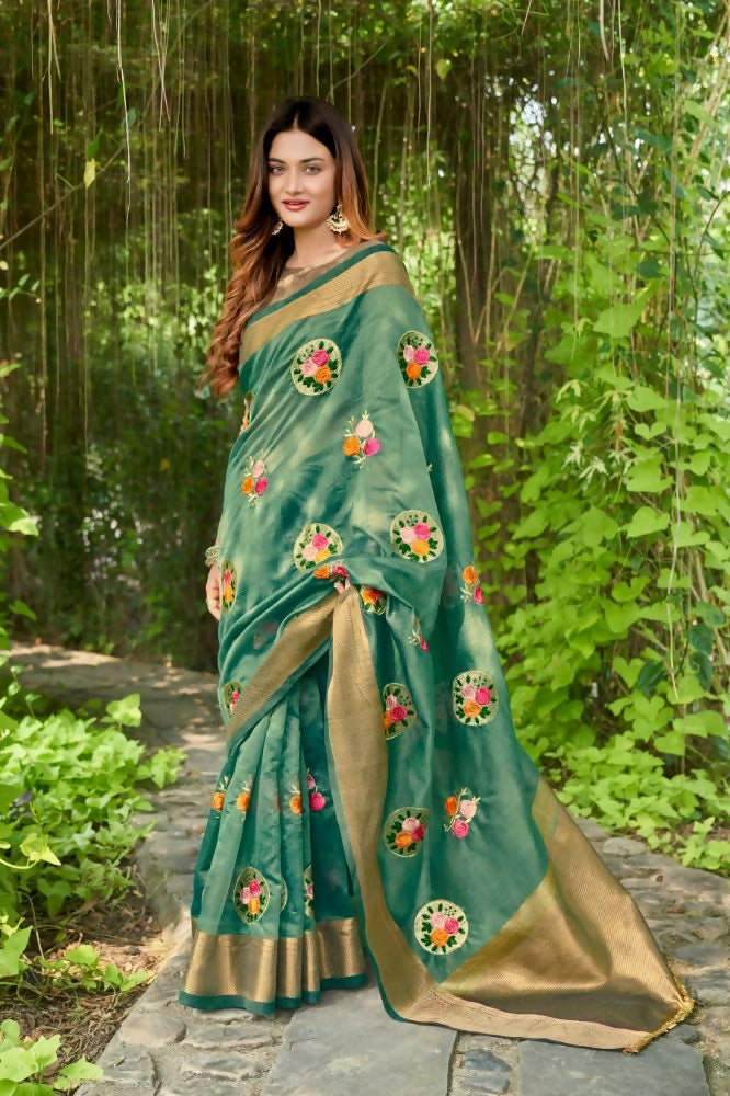 Vamsee Nikita Rama Cotton Saree - Swadesiicart