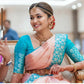 DEIANA'S Beautiful Designer Golden zari Soft Lichi Silk Saree - Peach - Swadesiicart