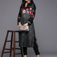 Ahalyaa Women Black & Red Floral Printed Gotta Patti Floral Velvet Kurta | Swadesiicart