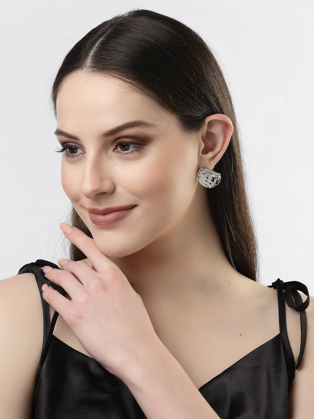 NVR Women Silver-Plated Contemporary Studs Earrings - NR Retail-NVR