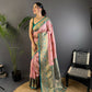 Joban Fashion Banarasi Baby Pink Woven Soft Silk Saree | Swadesiicart