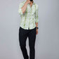 Miravan Men's Premium Green and White Slim Fit Tie Dye Cotton Shirt | Swadesiicart