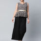 Ahalyaa Women Black Crepe Digital Printed Top with Palazzo Set | Swadesiicart