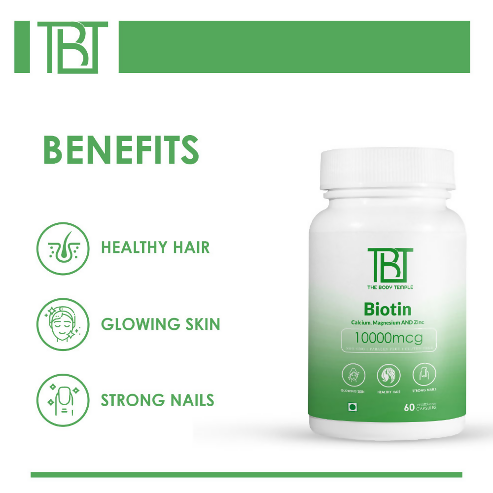 The Body Temple Biotin 10000mcg For Hair Growth and Healthy Skin | Swadesiicart