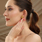 Golden Rose Earrings - Ruby Raang | Swadesiicart