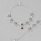 VOJ Set of 2 Stone Studded Heart Shaped Traditional Anklet - Swadesiicart