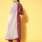 Ahalyaa Women's Wine Colour Poly Silk Gold Paste Printed Kurta Pant Set | Swadesiicart