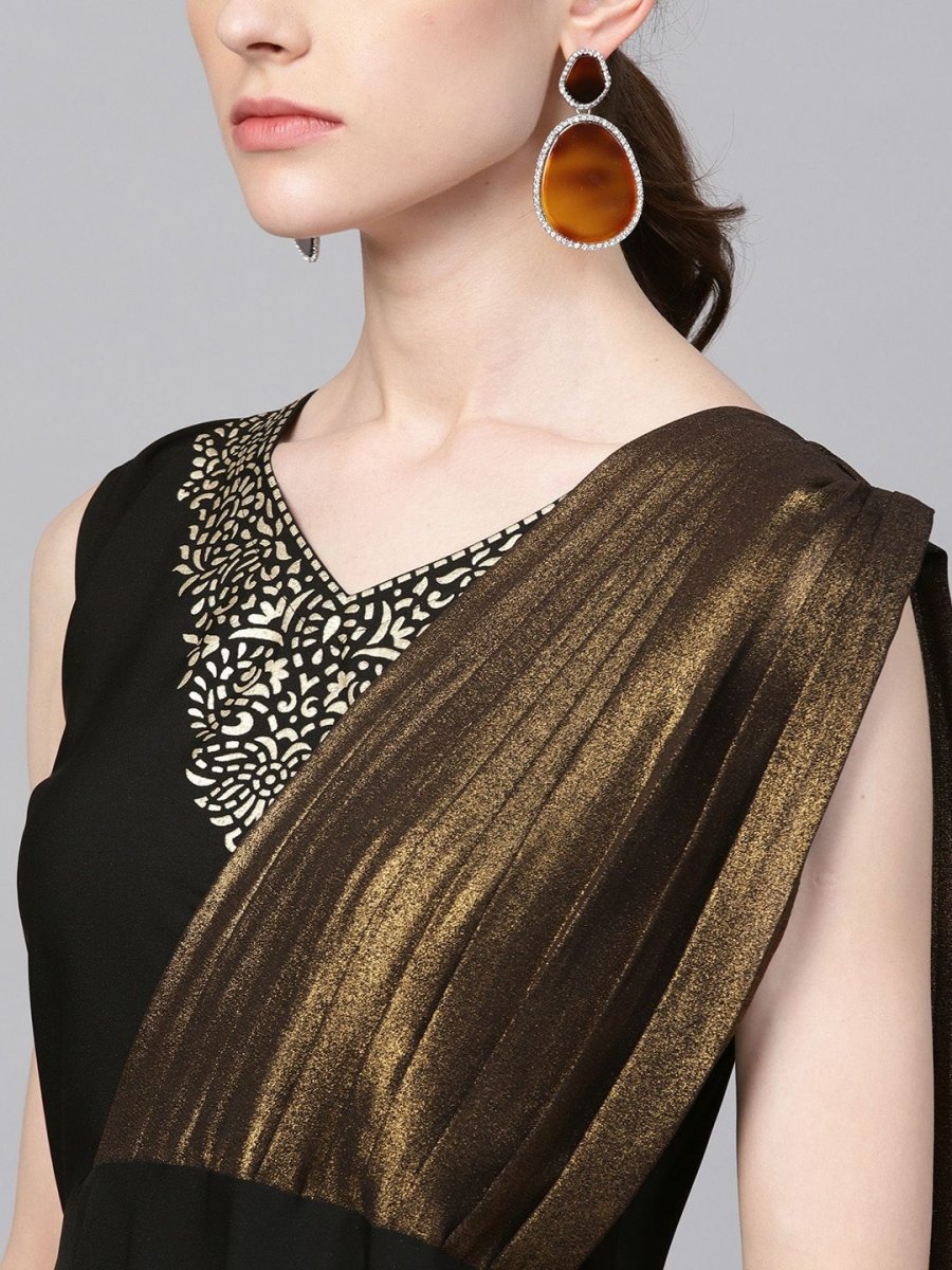 Ahalyaa Black Crepe Dress | Swadesiicart