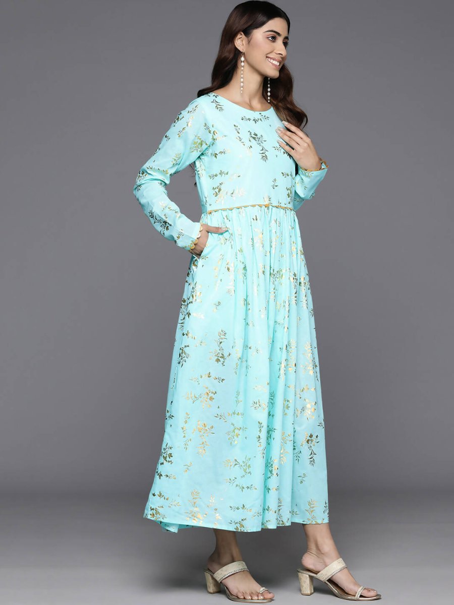 Ahalyaa Women's Traditional wear Dress - Blue | Swadesiicart
