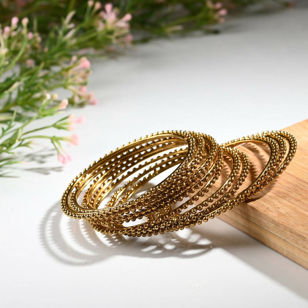 Afast Designer Fancy Party Bangle/ Kada Set, Gold, Metal, Pack Of 12 - Afast Enterprises