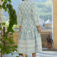 Juniper Women's Sky Blue Printed Flared Dress | Swadesiicart