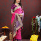 Lorenvalley Fashion Magenta & Wine Patola Silk Woven Design Meenakari Weaving Saree - Swadesiicart