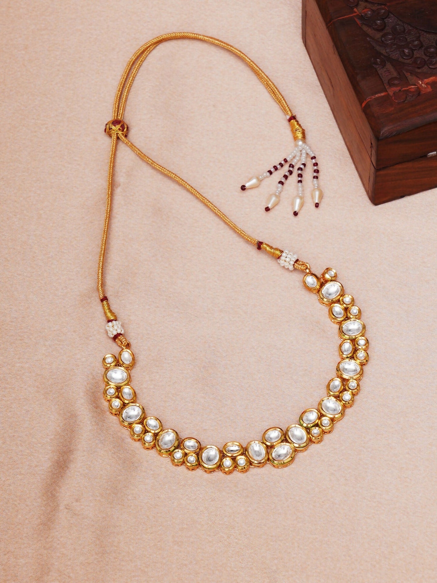 Kundan Neckpiece (Gold) - Ruby Raang | Swadesiicart