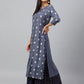 Janasya Women's Grey Rayon Ethnic motifs Festive Straight Kurta | Swadesiicart