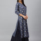 Janasya Women's Grey Rayon Ethnic motifs Festive Straight Kurta | Swadesiicart