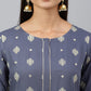 Janasya Women's Grey Rayon Ethnic motifs Festive Straight Kurta | Swadesiicart