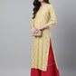 Janasya Women's Yellow Rayon Ethnic motifs Festive Straight Kurta - Swadesiicart