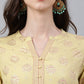 Janasya Women's Yellow Rayon Ethnic motifs Festive Straight Kurta - Swadesiicart