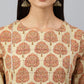 Janasya Women's Beige Cotton Ethnic motifs Casual Straight Kurta | Swadesiicart