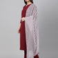 Janasya Women's Maroon Crepe Solid Straight Festival Kurta Set | Swadesiicart