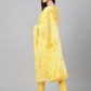 Janasya Women's Yellow Crepe Solid Straight Festival Kurta Set | Swadesiicart