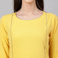 Janasya Women's Yellow Crepe Solid Straight Festival Kurta Set | Swadesiicart