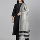Janasya Women's Black Crepe Silk Solid Straight Festival Kurta Set | Swadesiicart