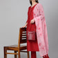 Janasya Women's Maroon Crepe Silk Solid Straight Festival Kurta Set | Swadesiicart