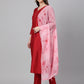Janasya Women's Maroon Crepe Silk Solid Straight Festival Kurta Set | Swadesiicart