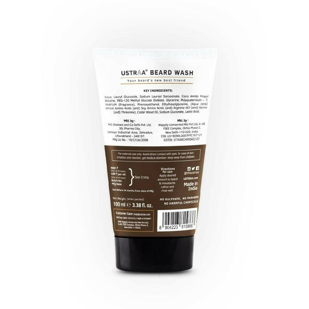 Ustraa Beard Wash (Woody) - Swadesiicart