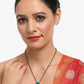 Gold-Polished Black Beaded Green Kundan Studded Handcrafted Mangalsutra - Ruby Raang | Swadesiicart
