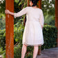 Aayaa Designer Multi Thread Hand Work Khadi Cotton One Piece Dress - Off White